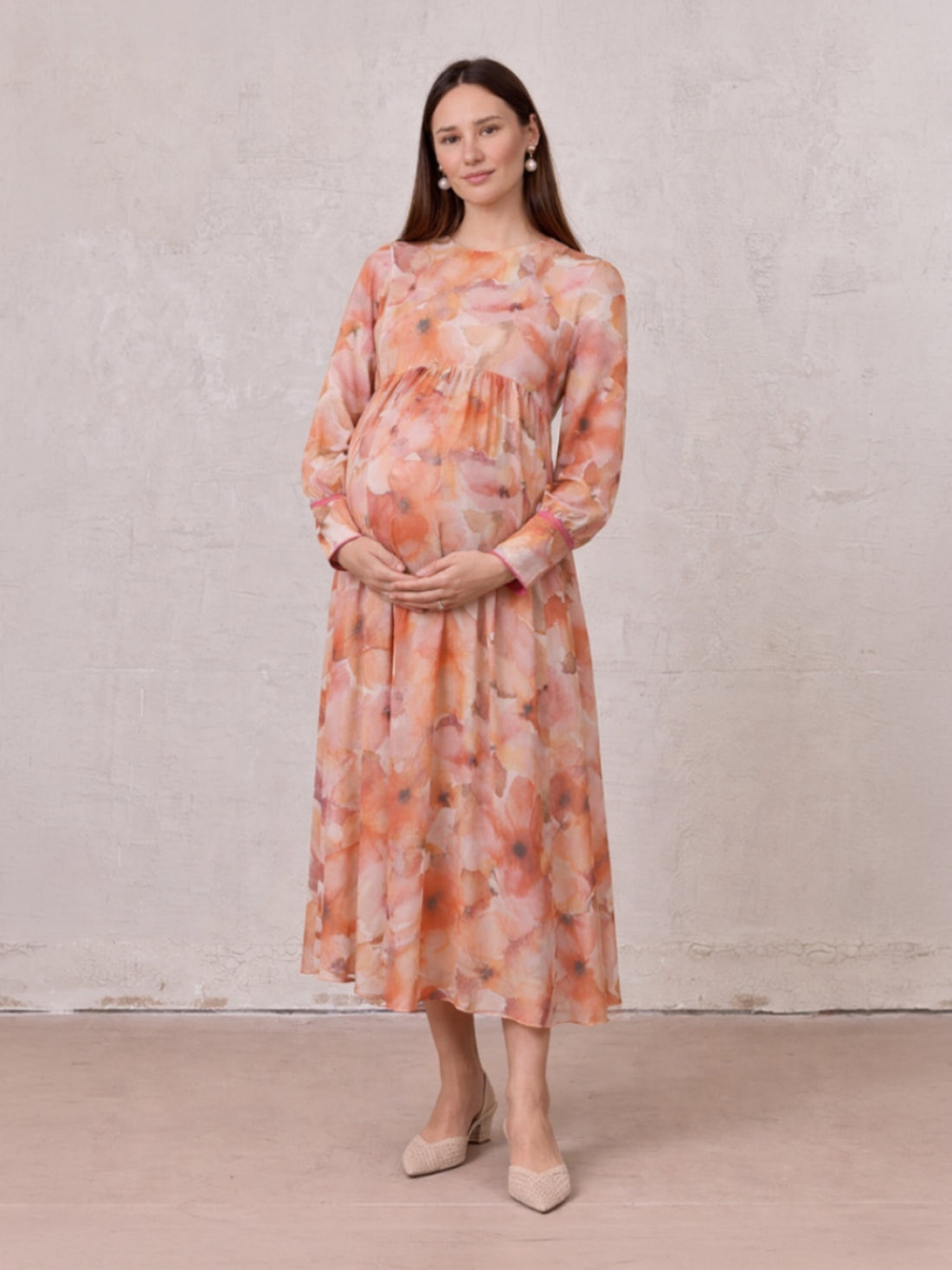 Asymmetrical Hem Dress-Spring Flowers