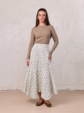 Asymmetrical Panel Skirt-Blue Poppy