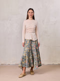Asymmetrical Panel Skirt-Soft Floral