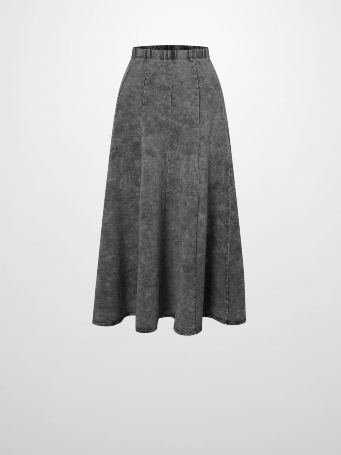Paneled Flare Skirt 25&quot;-Black Wash