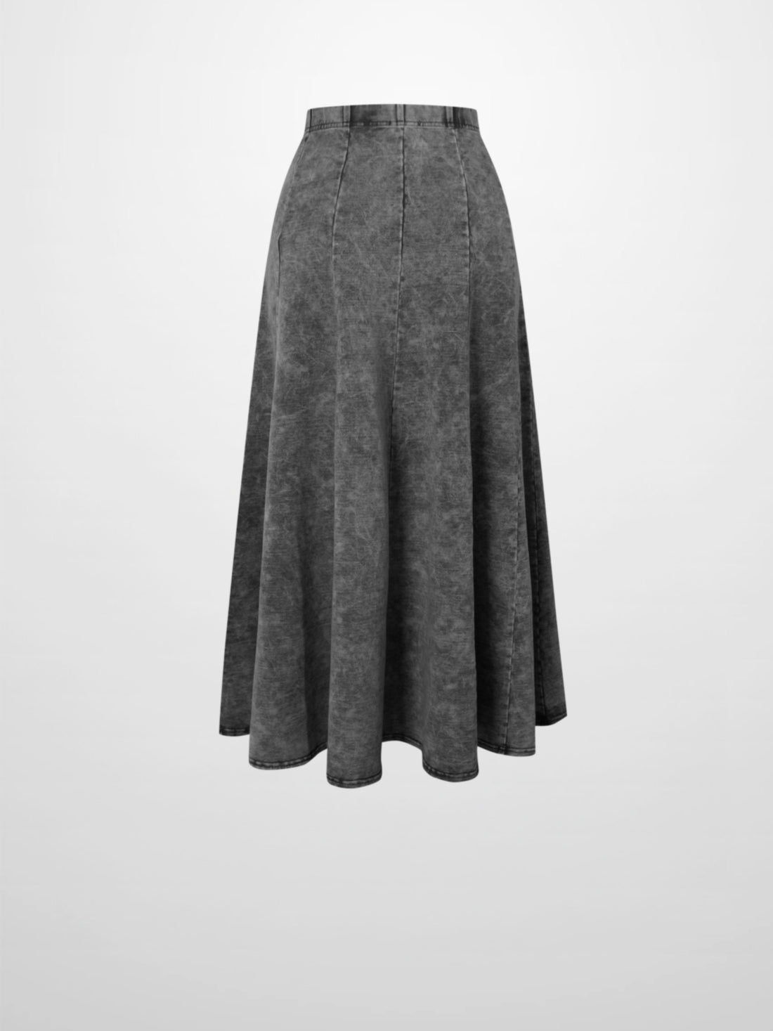Paneled Flare Skirt 25&quot;-Black Wash