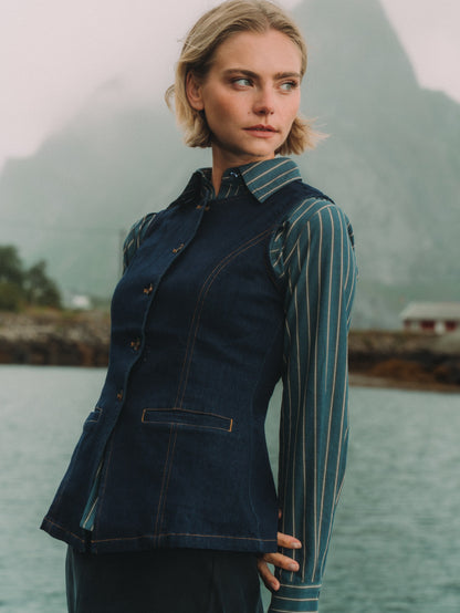Denim Vest - Dark Blue
