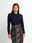 ASYMETRICALBUTTON COLLAR SWEATER BLACK