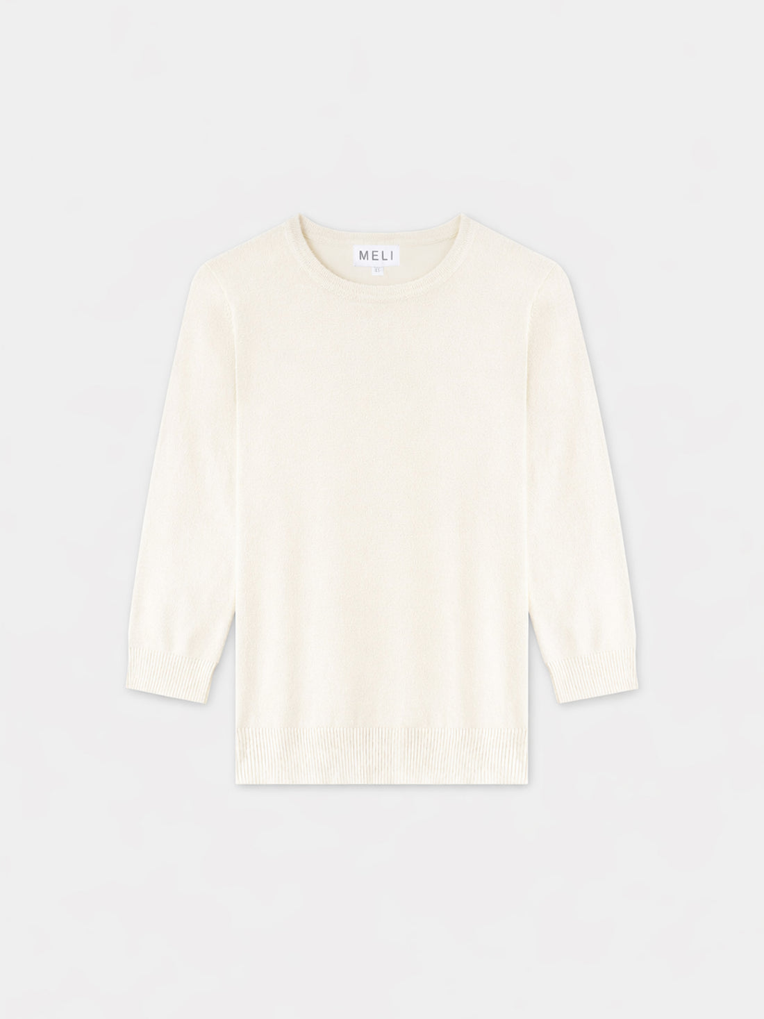 Basic Crew Sweater 3Q-Cream