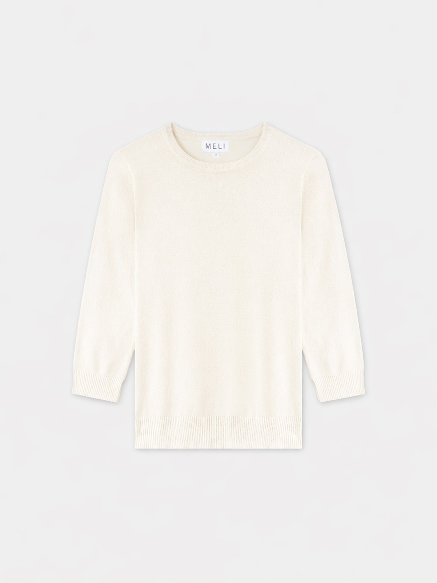 Basic Crew Sweater 3Q-Cream