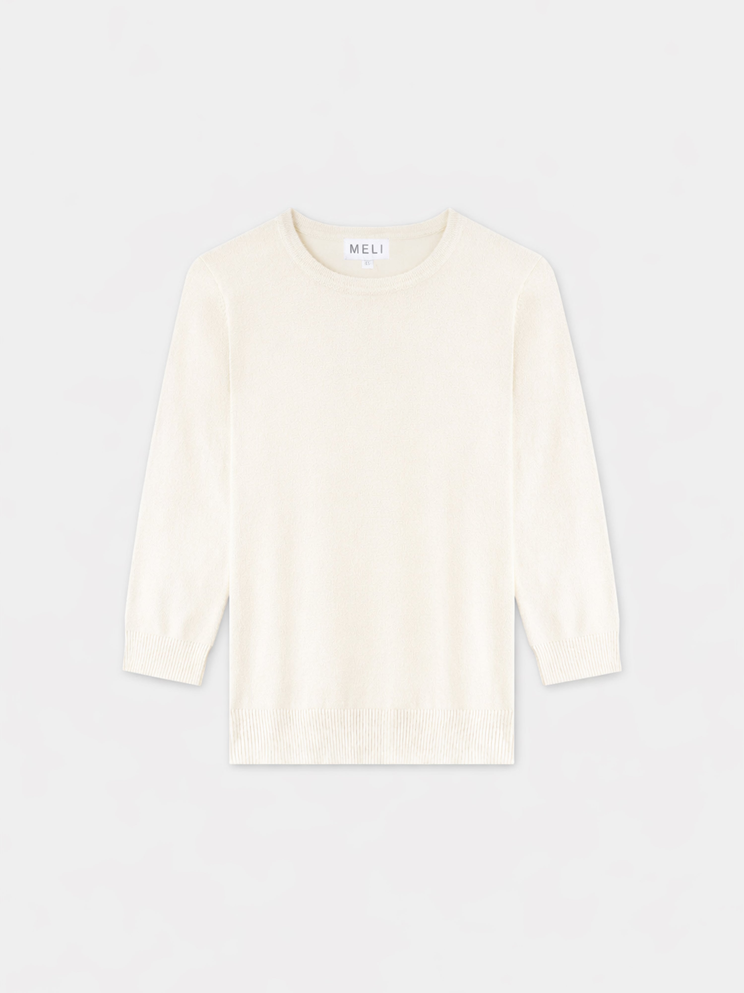 Basic Crew Sweater 3Q-Cream
