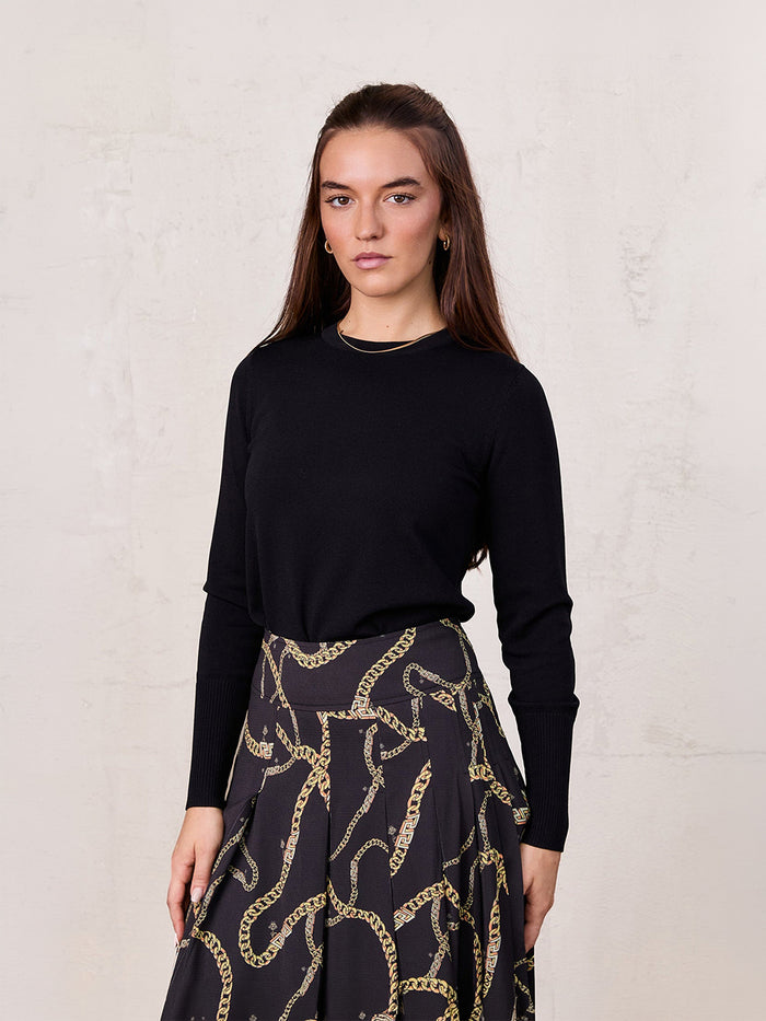 Basic Crew Sweater (LS) - Black