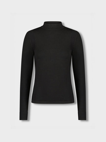 Basic Mock Neck Turtleneck - Black