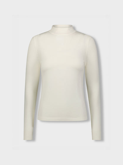 Basic Mock Neck Turtleneck - Cream