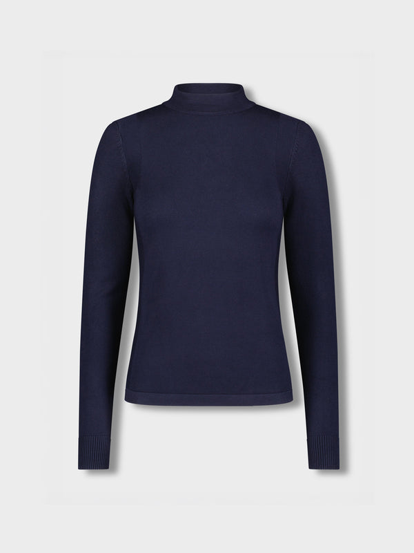 Basic Mock Neck Turtleneck - Navy