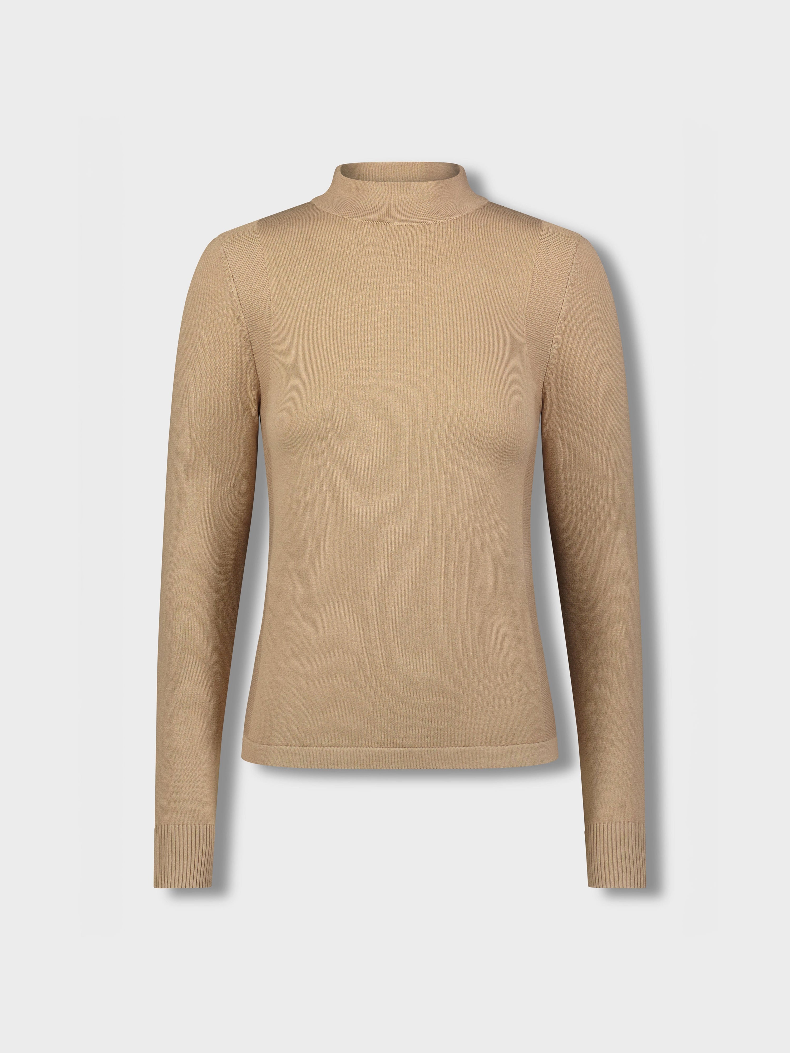 Basic Mock Neck Turtleneck - Taupe