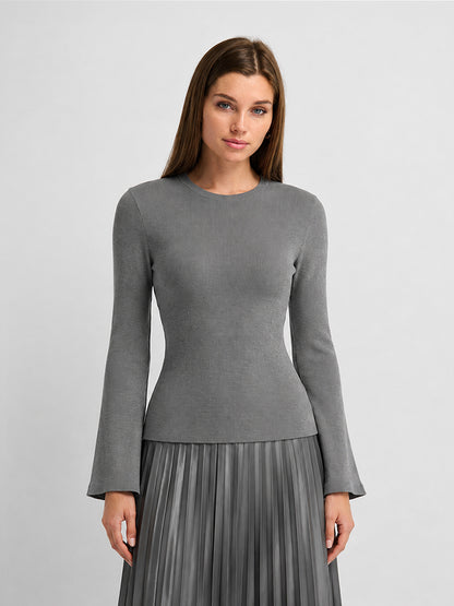 Bell Sleeve Sweater - Grey