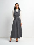 Belted Pocket Jumper-Grey