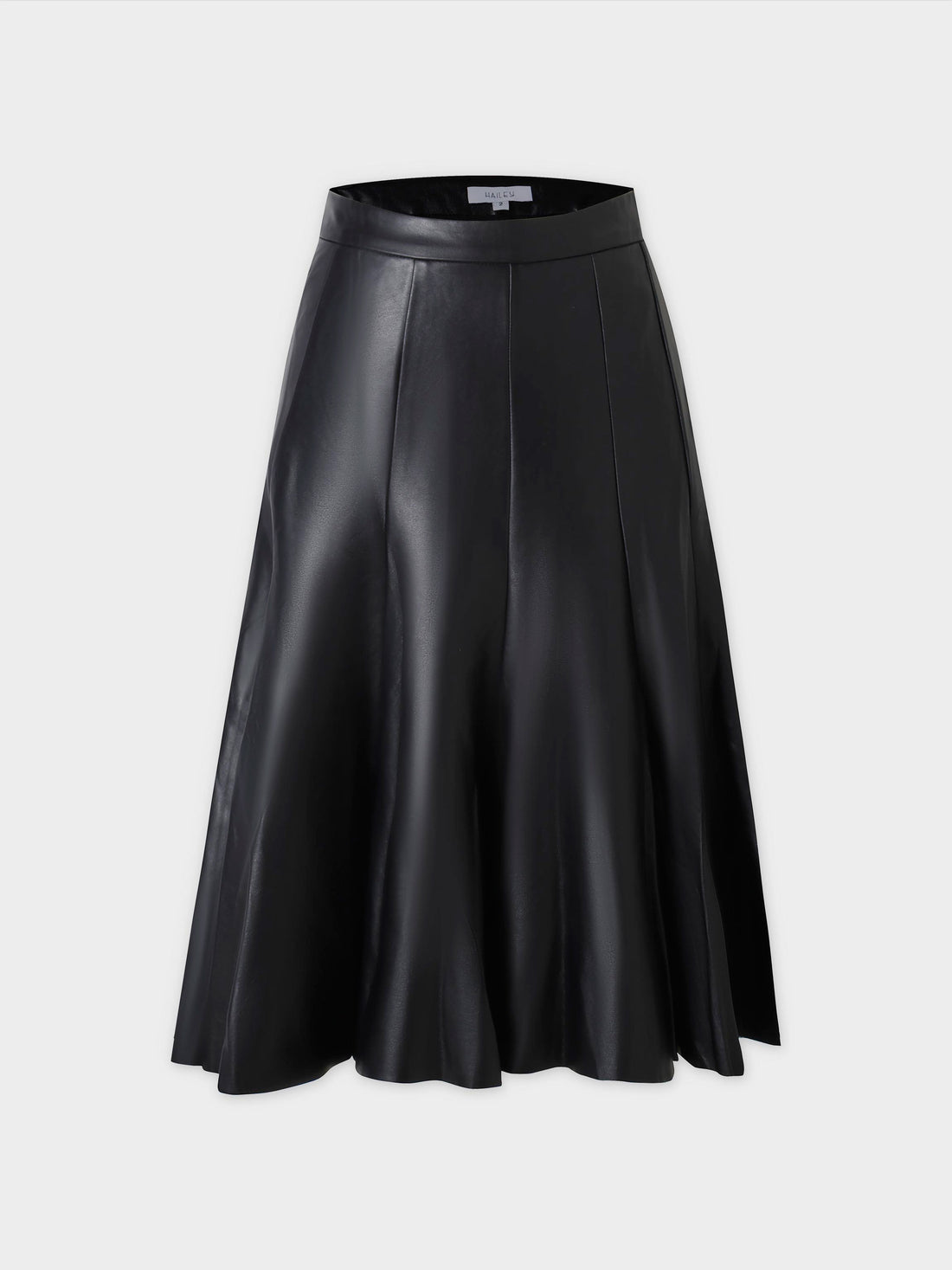 Flare Leather Skirt 27&quot;-Black