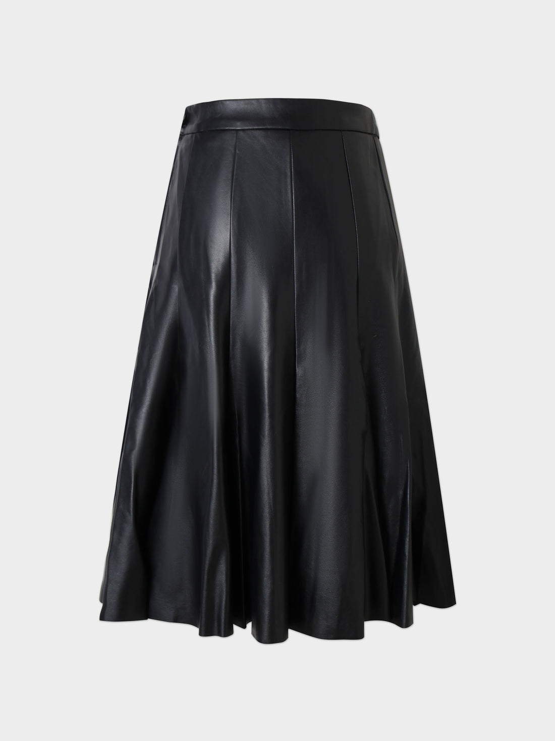 Flare Leather Skirt 27&quot;-Black