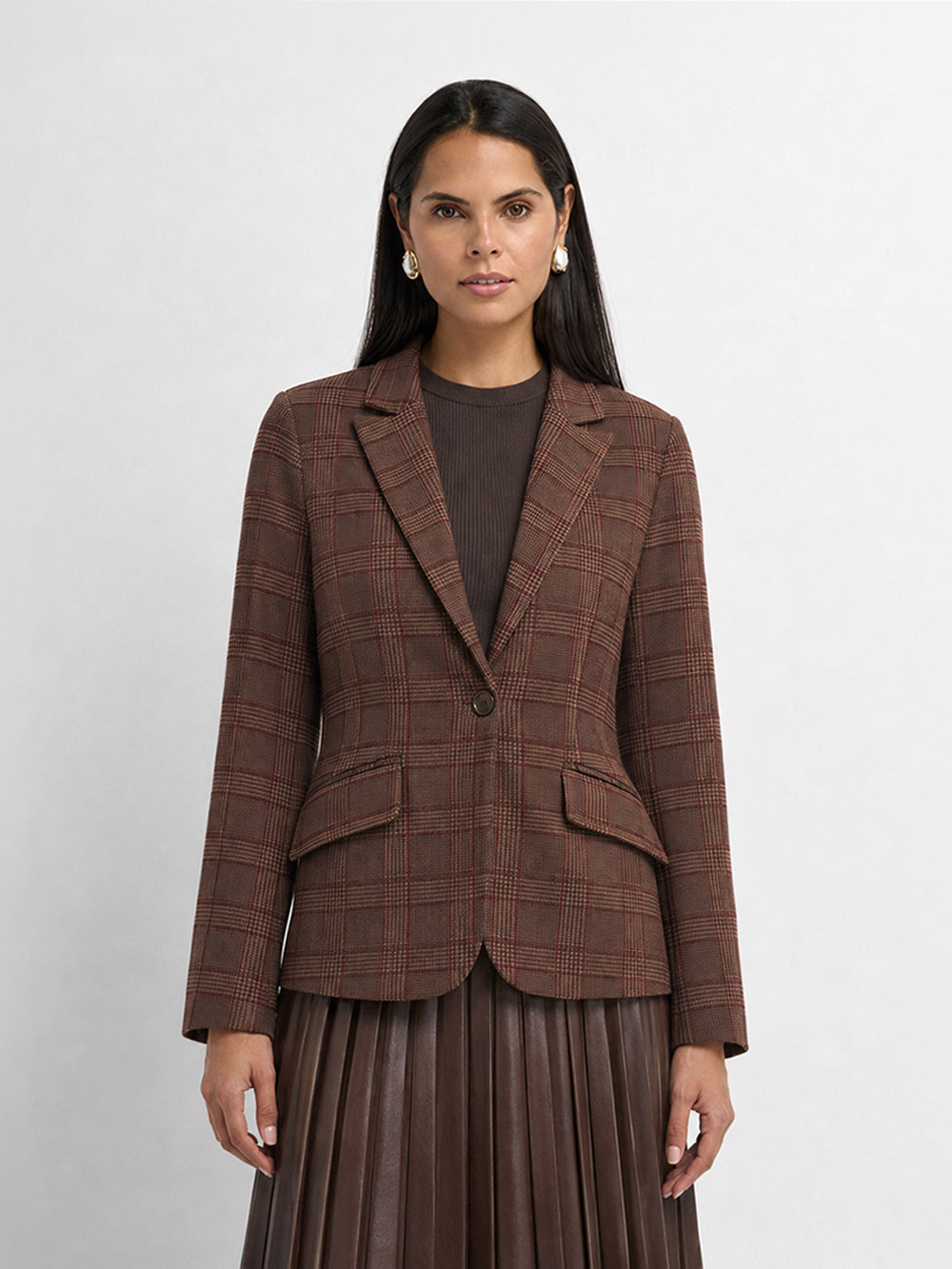 Blazer-Brown Plaid