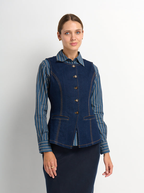 Denim Vest - Dark Blue