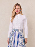 Bow Front Crop Blouse-White