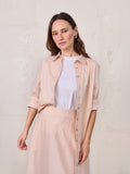 Boxy Dolman Sleeve Crinkle Blouse-Peach