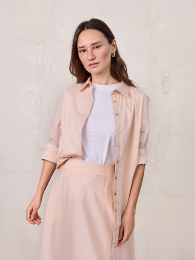 Boxy Dolman Sleeve Crinkle Blouse-Peach