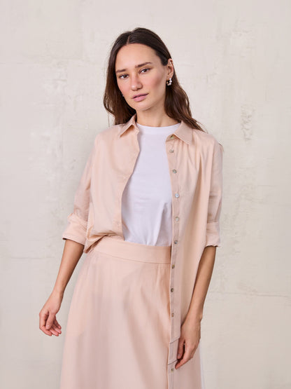 Boxy Dolman Sleeve Crinkle Blouse-Peach