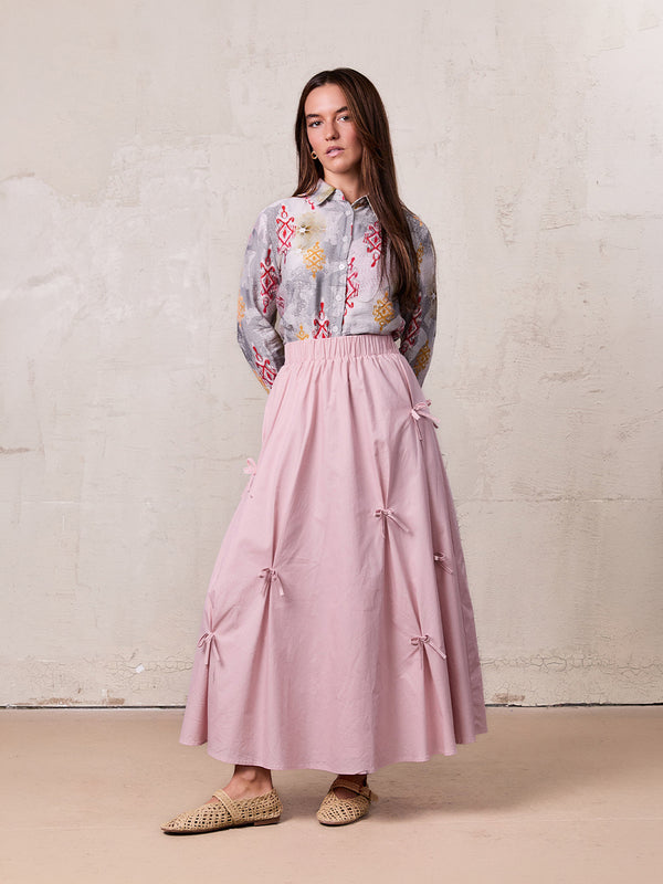 Button Down Collared Blouse-Ombre Print