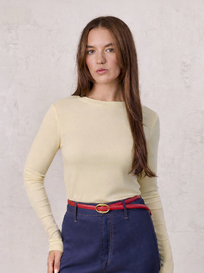 CLASSIC TEE LONG SLEEVE-PALE YELLOW