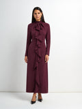 Center Ruffle Dress - Wine