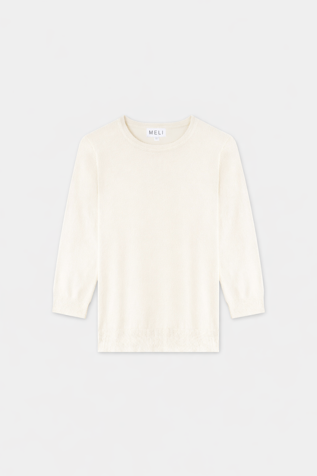 Basic Crew Sweater 3Q-Cream