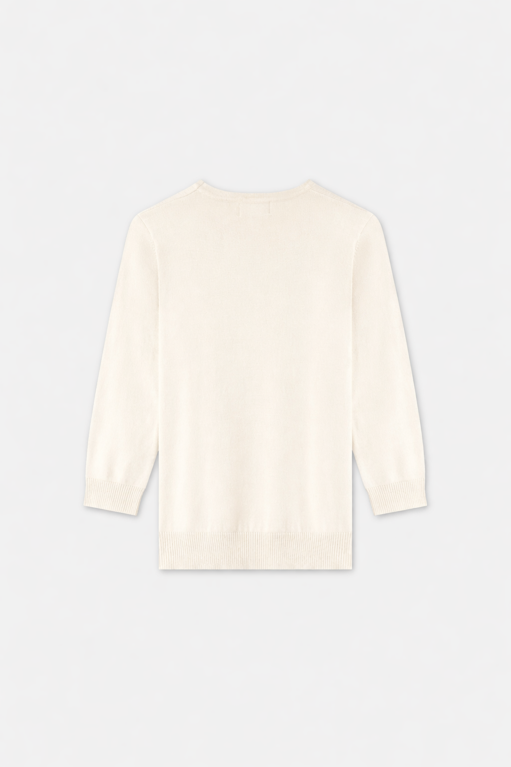 Basic Crew Sweater 3Q-Cream