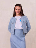 Denim Bomber Jacket-Blue