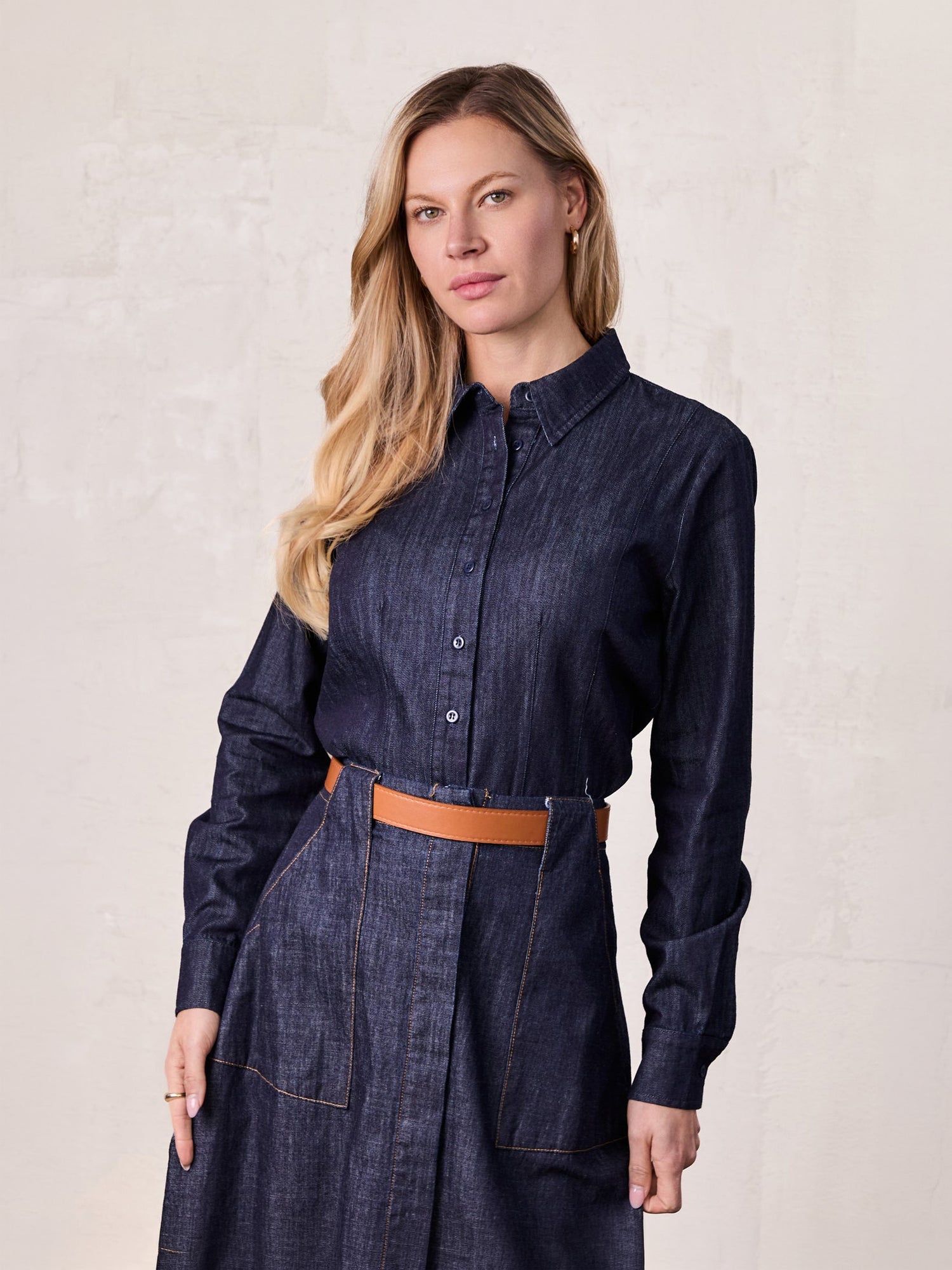 Classic Denim Shirt-Dark Blue