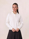 Collared Bomber Tee-White