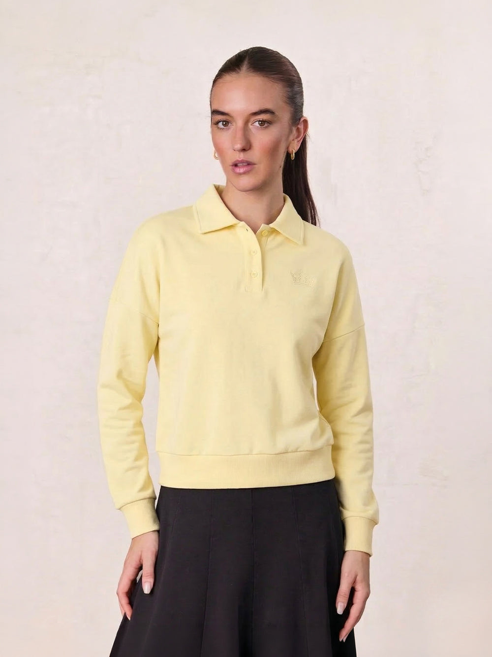 Collared Bomber Tee-Yellow