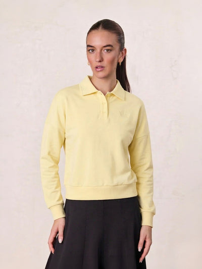 Collared Bomber Tee-Yellow