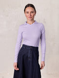 Collared High V T-Shirt-Lavender