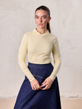 Collared High V T-Shirt-Yellow