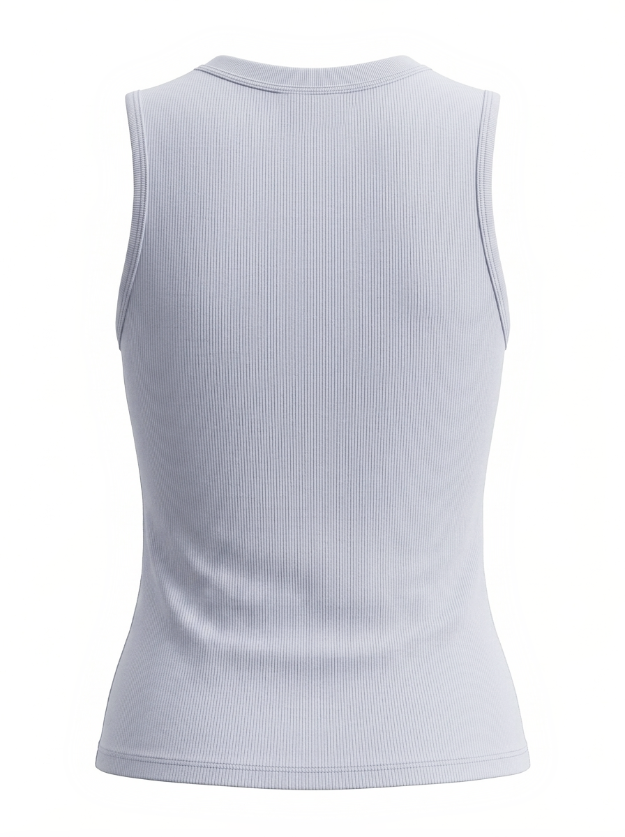 Sleeveless Basic Tee-Light Blue