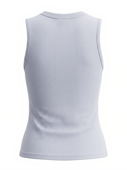 Sleeveless Basic Tee-Light Blue