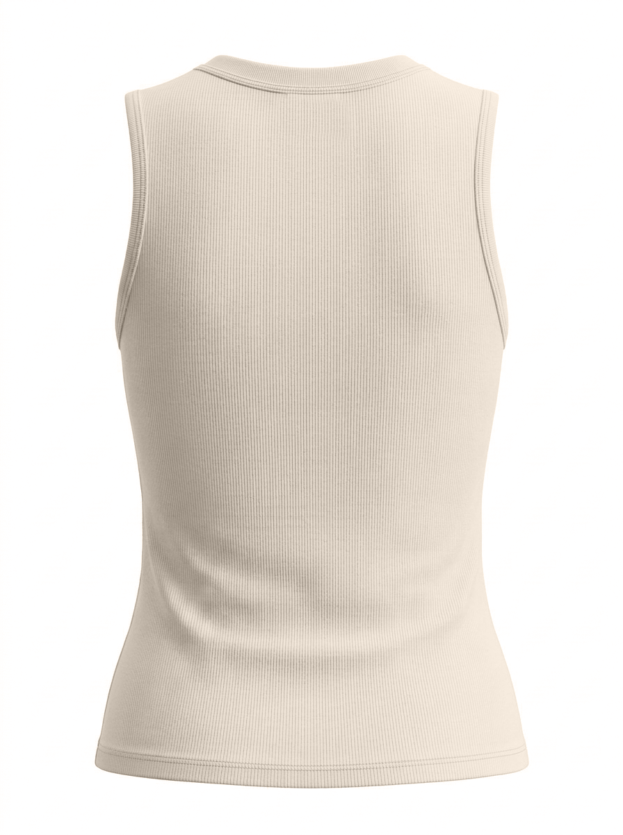 Sleeveless Basic Tee-Tan