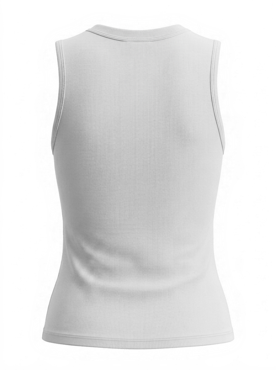 Sleeveless Basic Tee-White