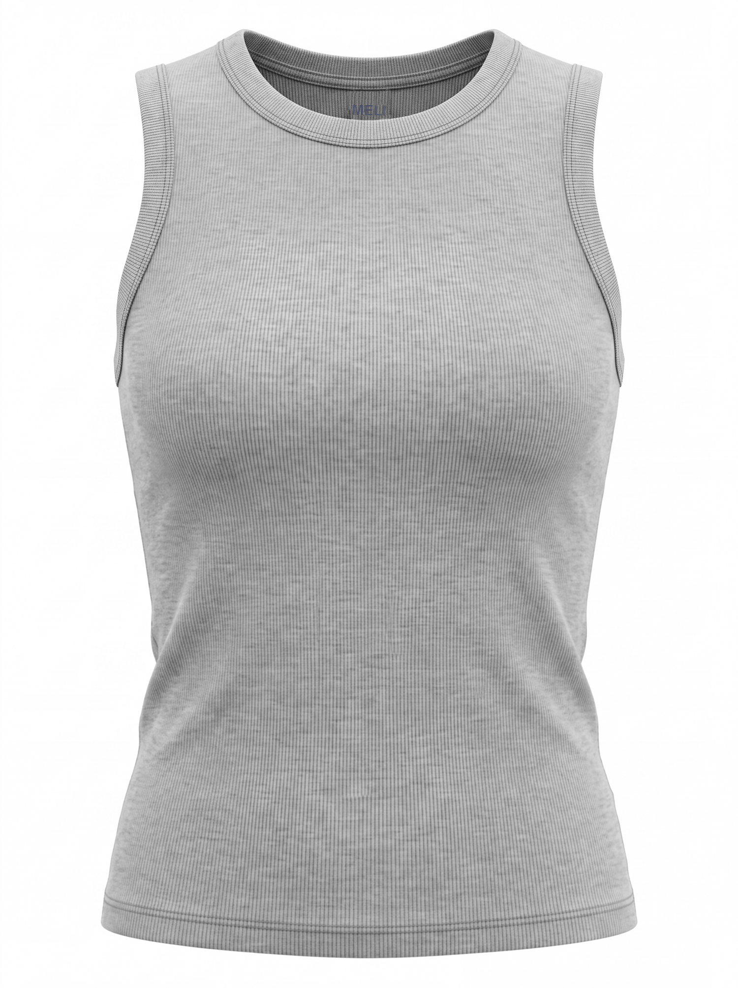 Sleeveless Basic Tee-Heathered Grey
