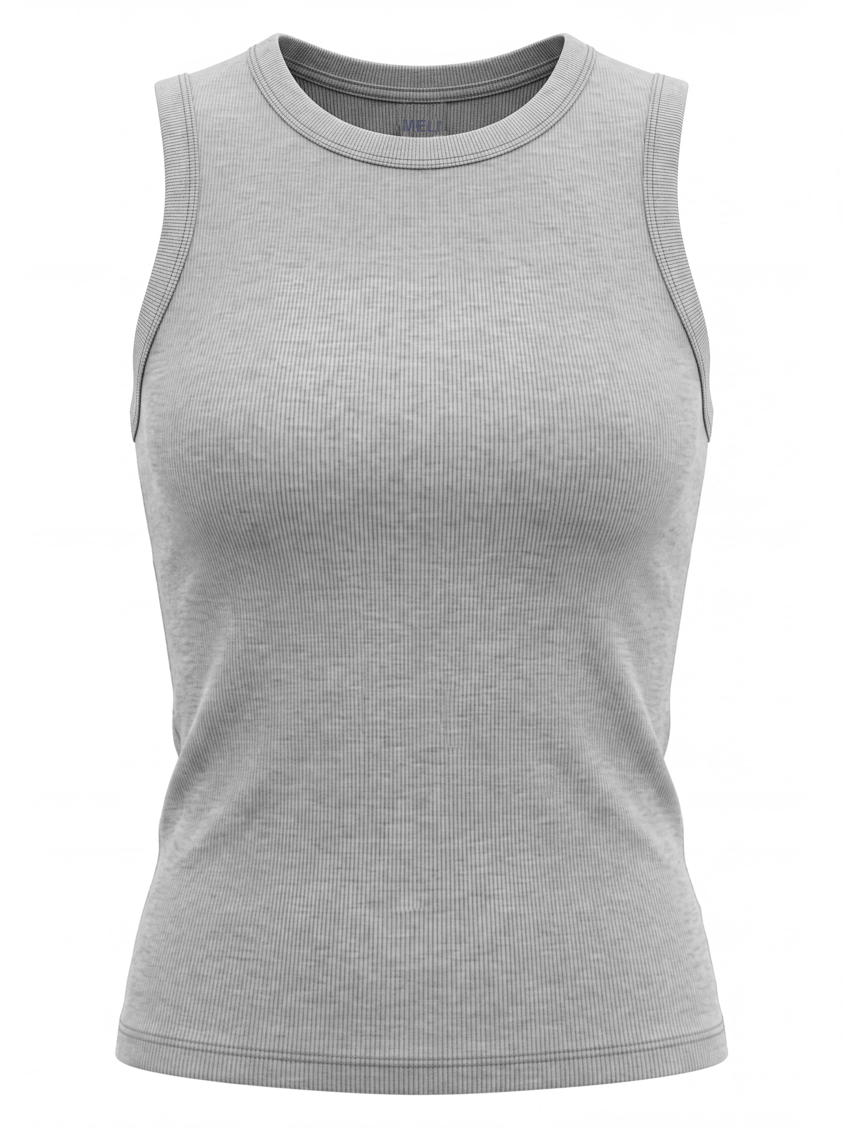 Sleeveless Basic Tee-Heathered Grey