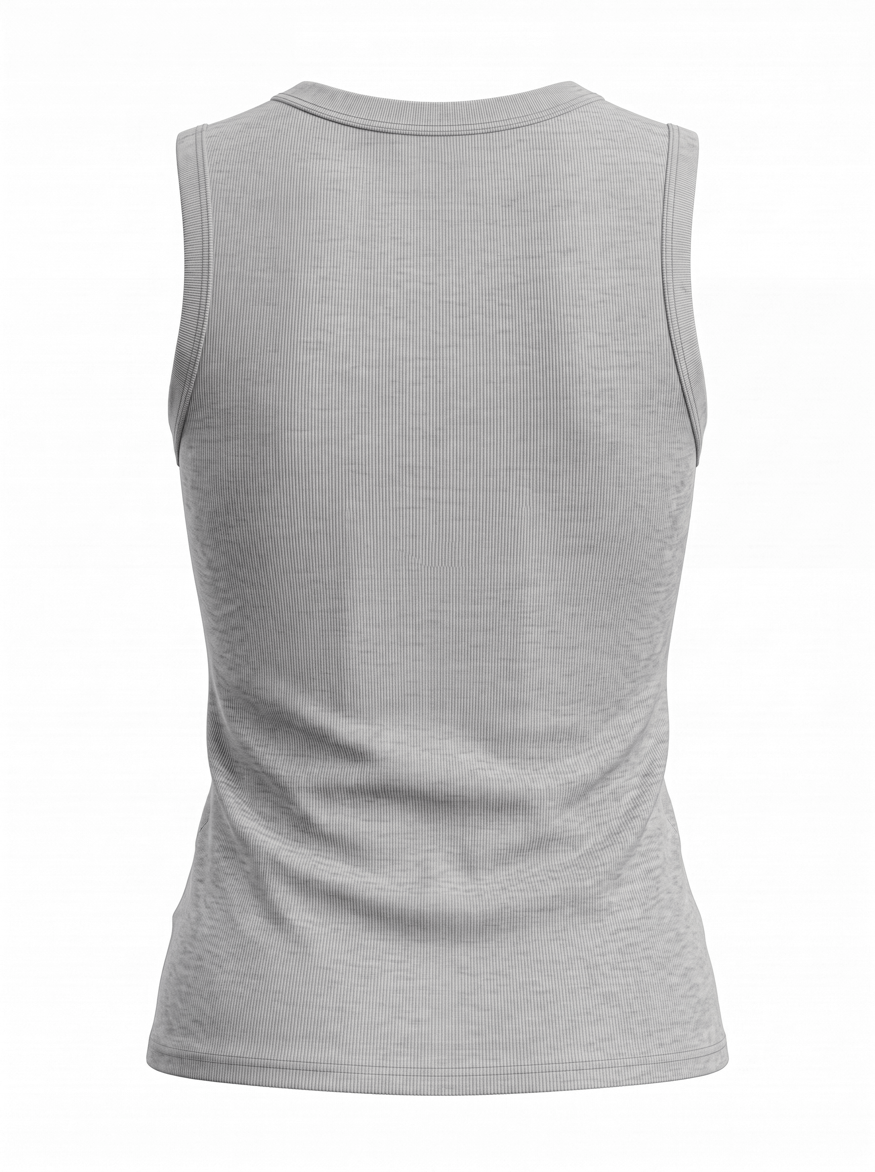 Sleeveless Basic Tee-Heathered Grey