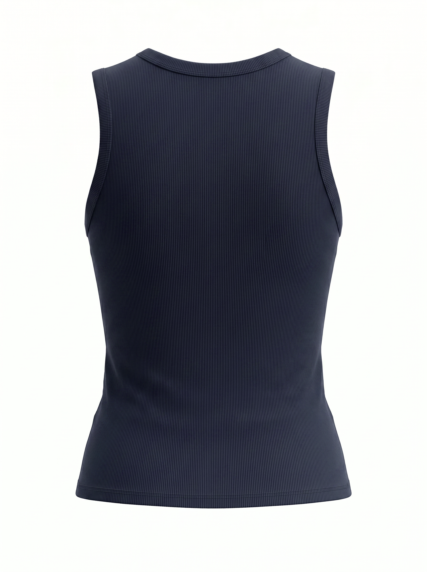 RIBBED CREW SLEEVELESS SHELL-NAVY