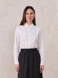 Cotton Button Down Blouse-White