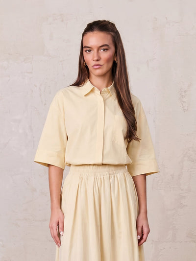 Cotton Crop Blouse-Yellow