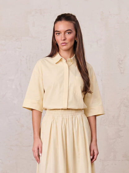 Cotton Crop Blouse-Yellow