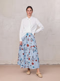 Cotton Prairie Skirt-Striped Floral