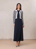 Crepe Slip Dress-Navy